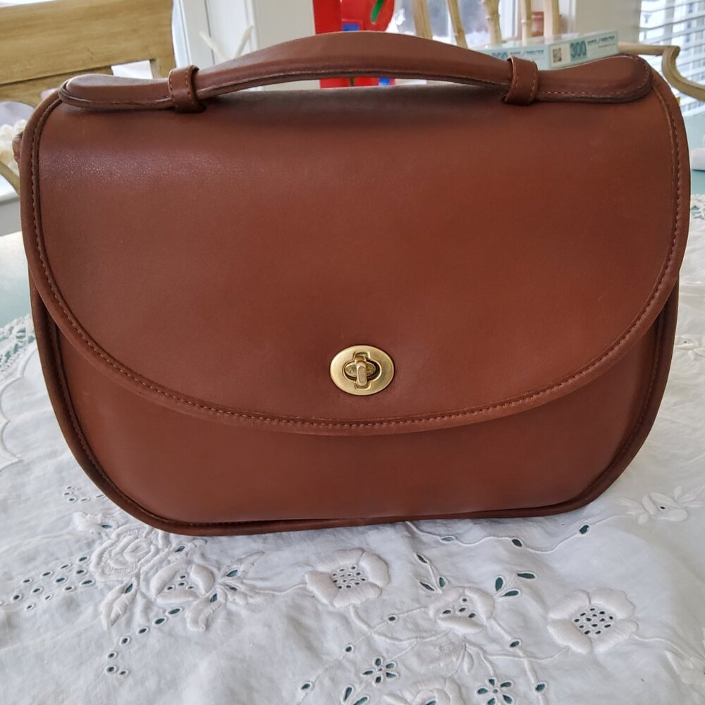 Vintage Coach Large Plaza Bag 9865 in British Tan
